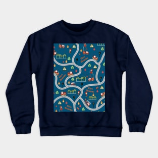 Fireman cute seamless kids pattern navy blue Crewneck Sweatshirt